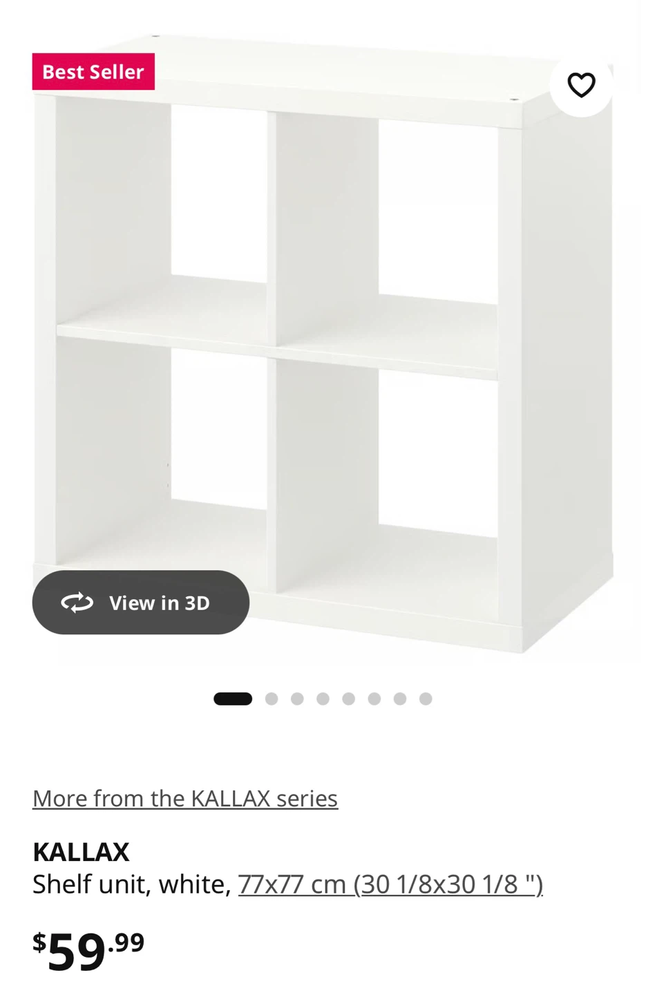 IKEA KALLAX shelf unit - 2x2 with 4 fabric bins - photo 2
