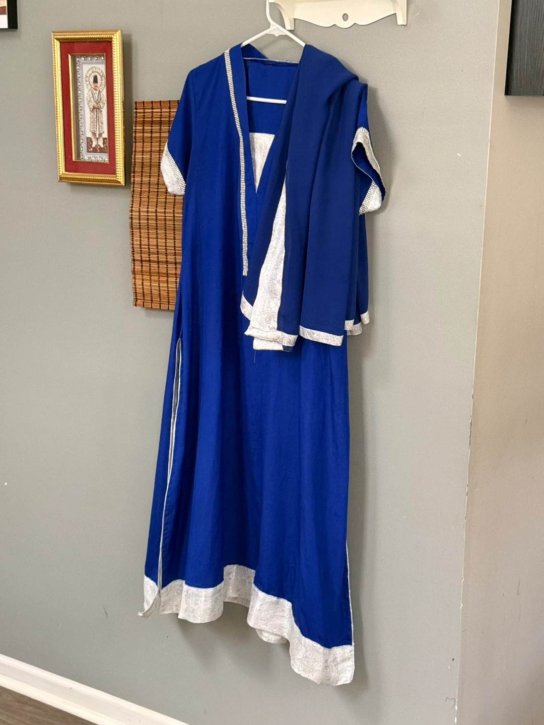 Blue & Silver Trim 2-Piece Suit Set XL Size
