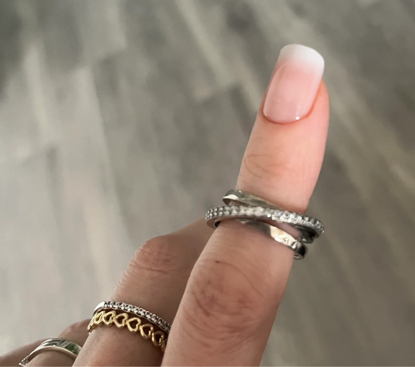 Silver criss-cross ring with stones Pandora - photo 2