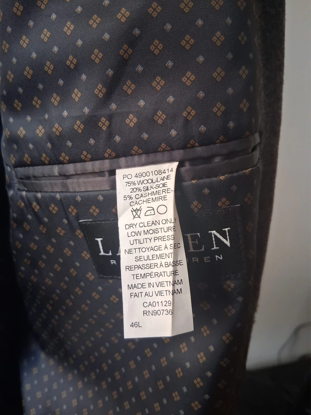 Ralph Lauren Men's Blazer - Grey, Size 46L - photo 4