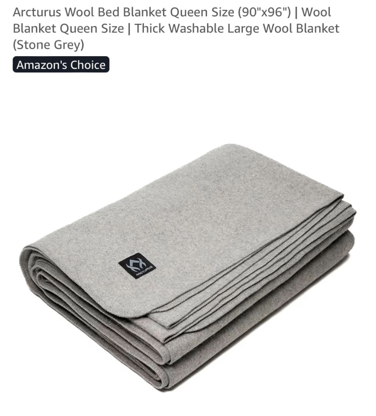 New Arcturus Wool Blanket Queen Size Grey