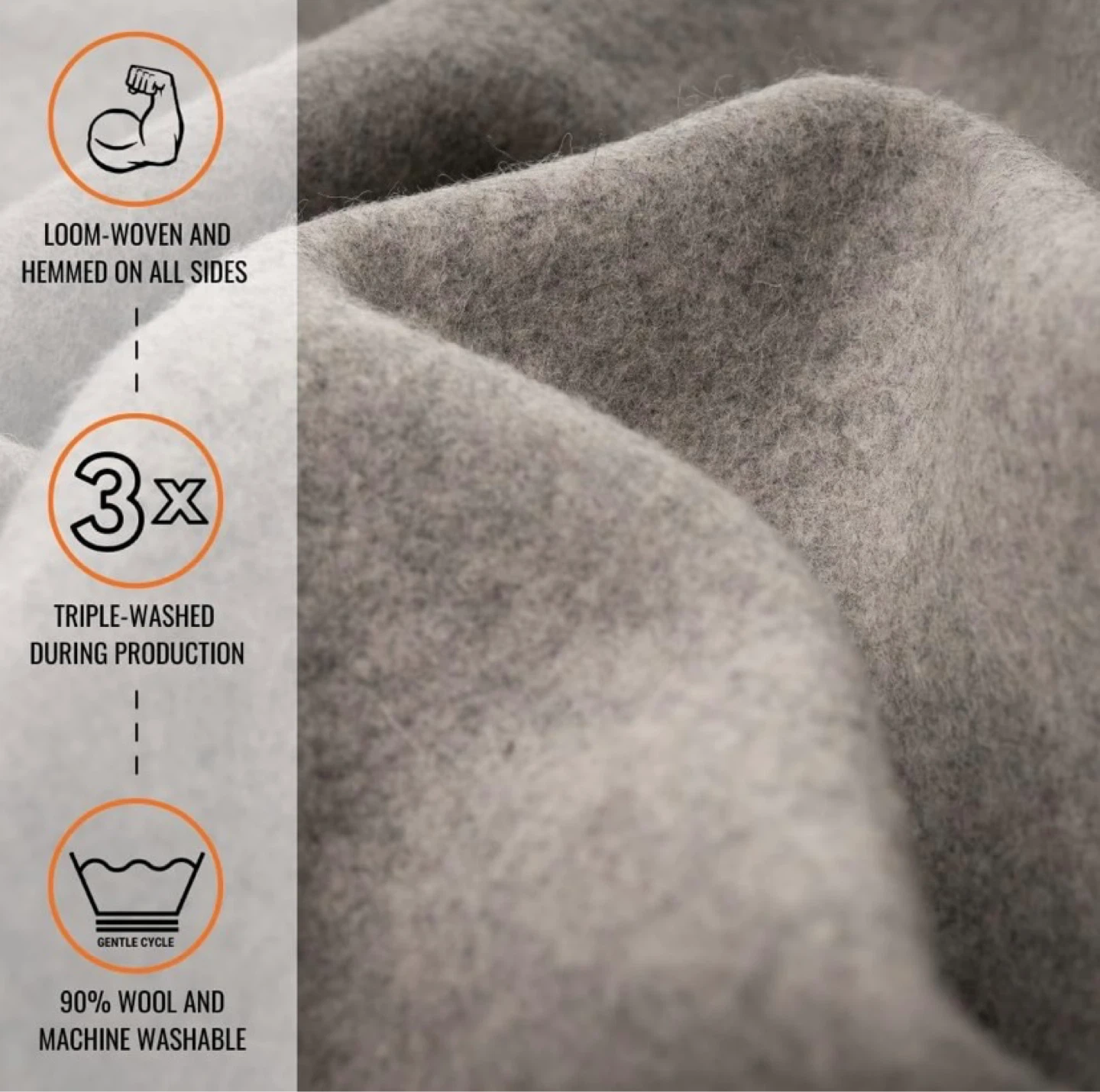 New Arcturus Wool Blanket Queen Size Grey - photo 3