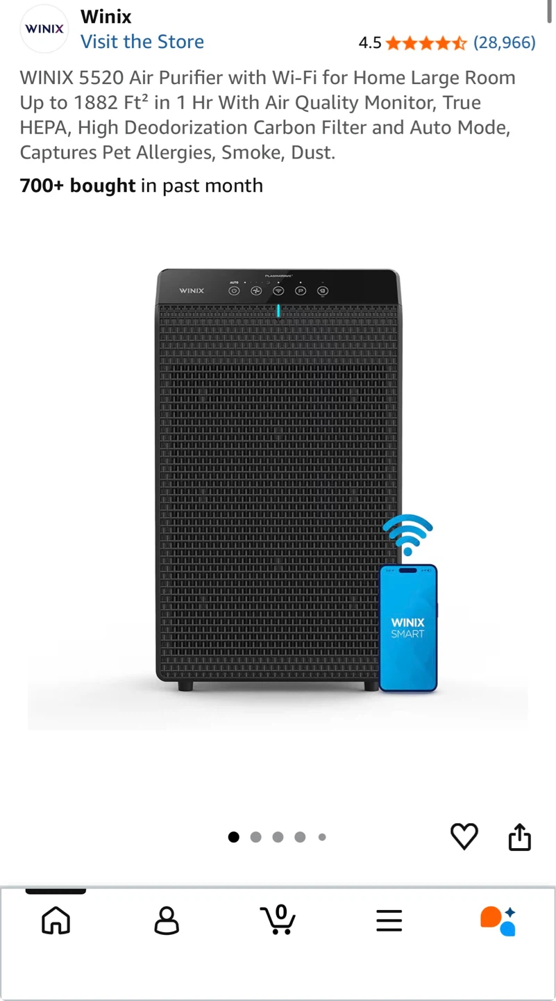Winix 5520 Air Purifier - Black - photo 2