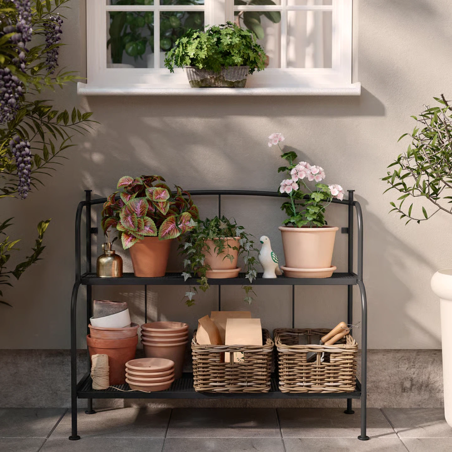 LÄCKÖ Shelf unit, gray outdoor/indoor,