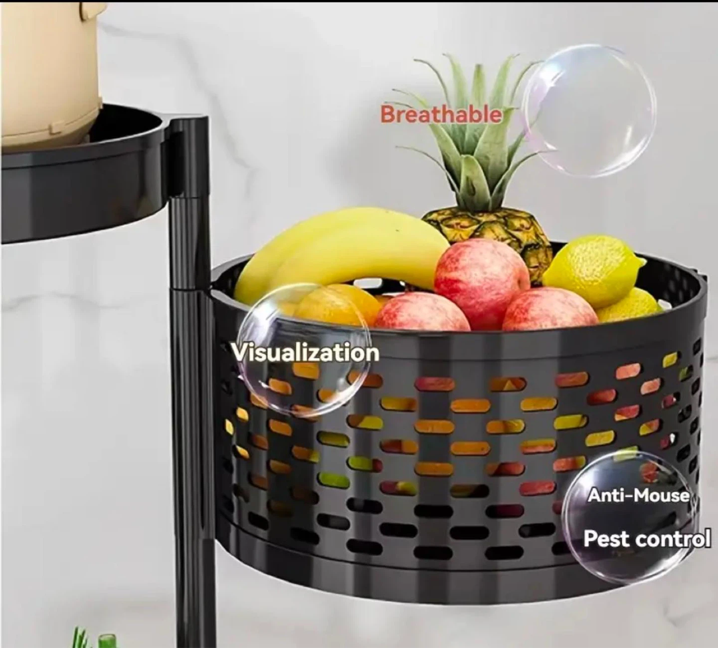5-Tier Rotating Fruit Basket - Black - photo 2
