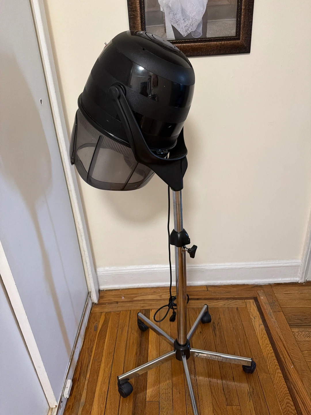 Black Professional Hooded Hair Dryer on Stand