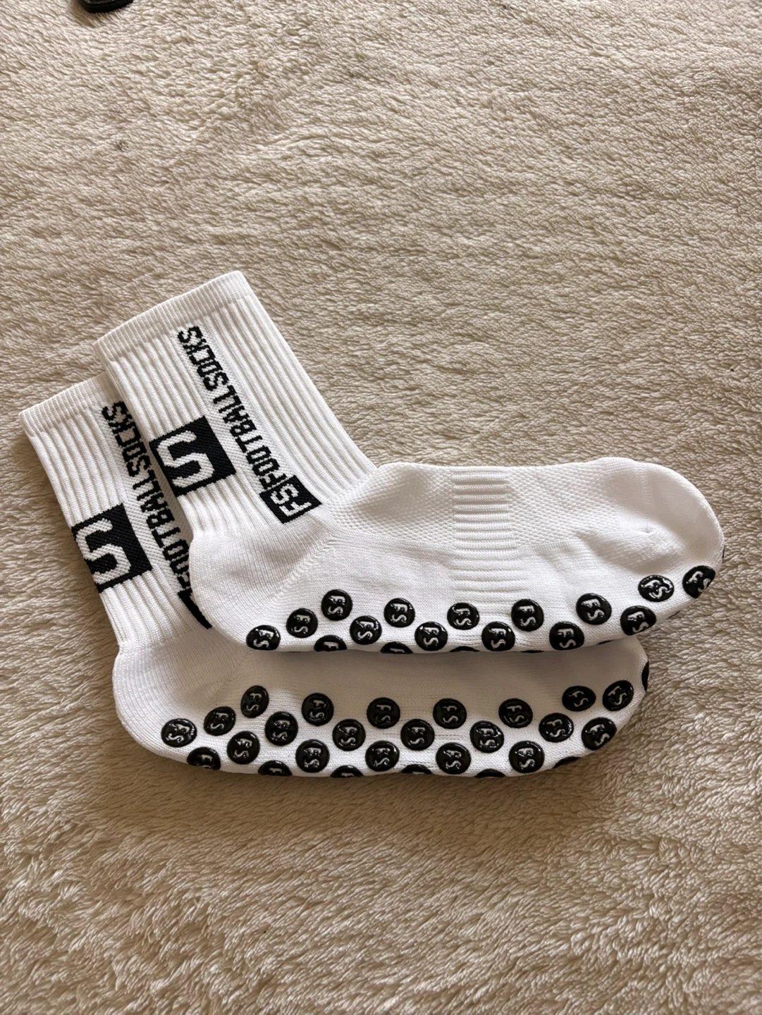 FS Football Socks - White with Grips