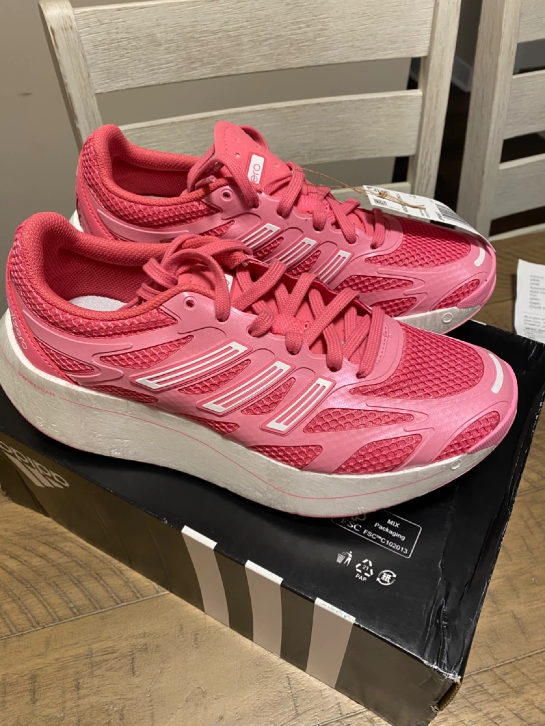 Brand new Adidas Adizero ArukU J Pink Running Shoes - photo 3