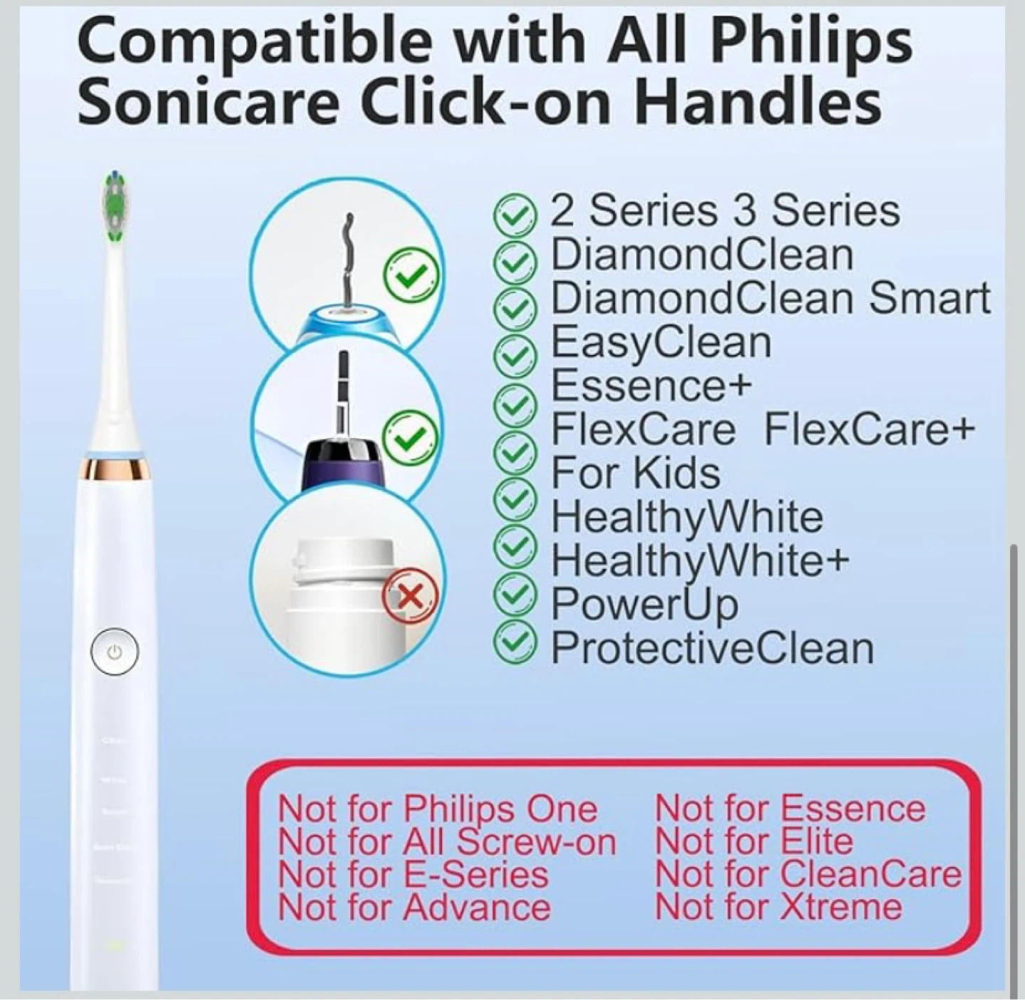 Replacement Toothbrush Head Compatible with Philips Sonicare - photo 3