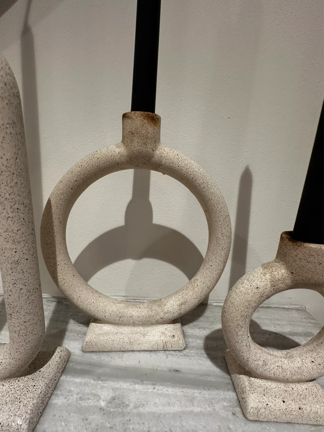 3 Crate and Barrel Lorin Cement Taper Candle Holders - Set of 3 - photo 5
