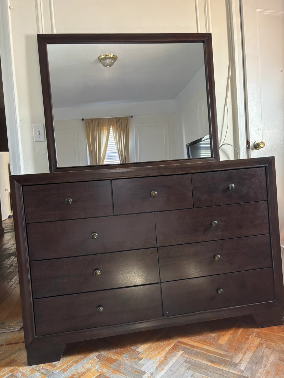 Dark Wood Dresser with Mirror - photo 3
