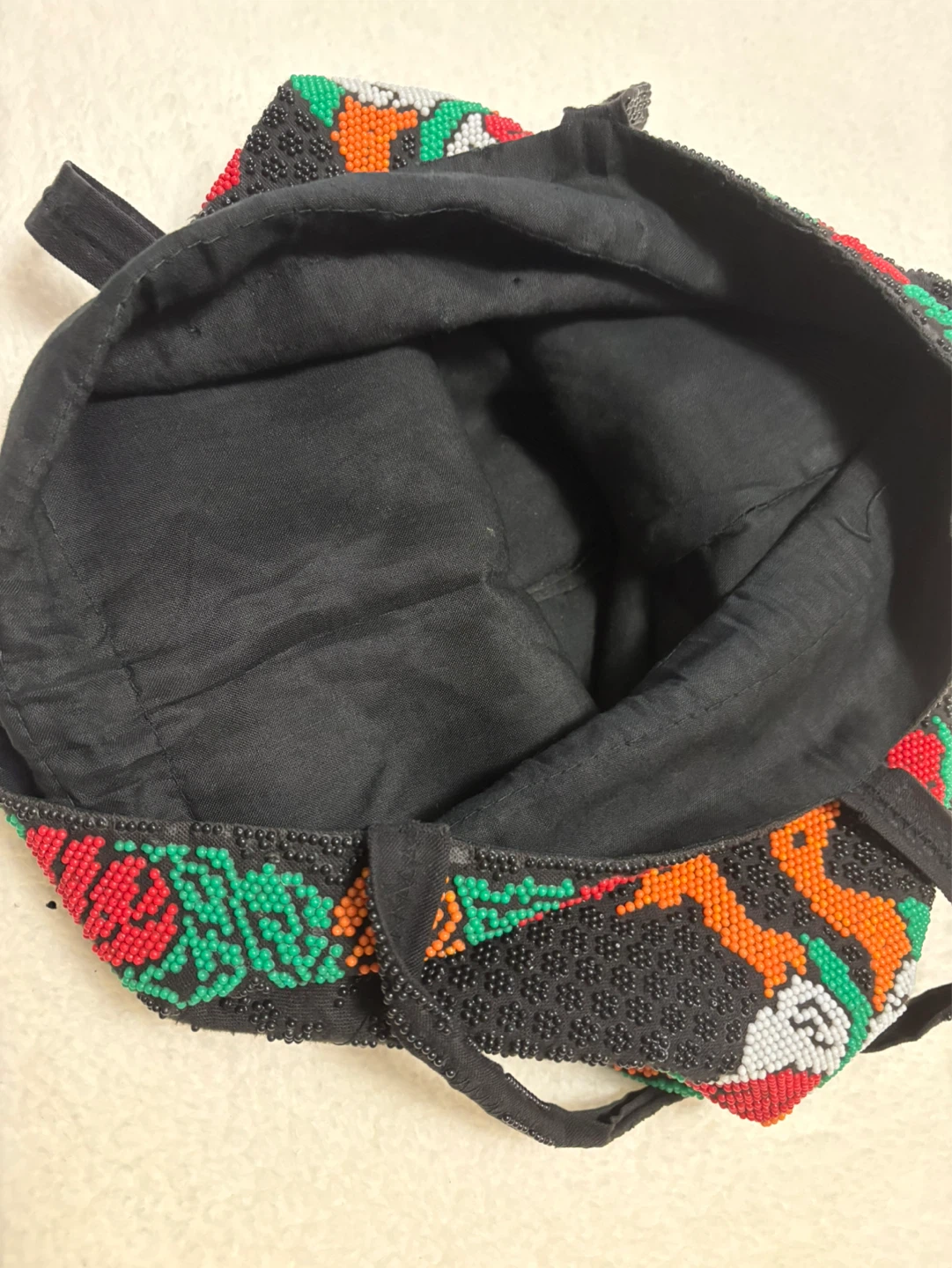 Vintage Beaded Handbag with Peacock and Floral Design - photo 3