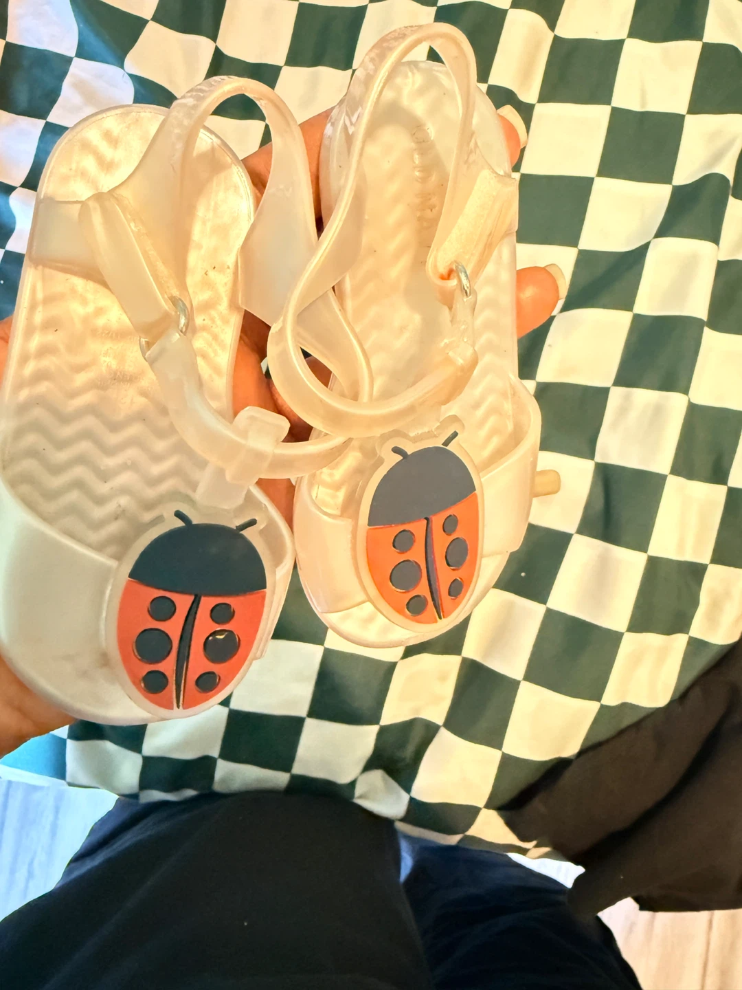 Toddler Jelly Sandals with Ladybug Design