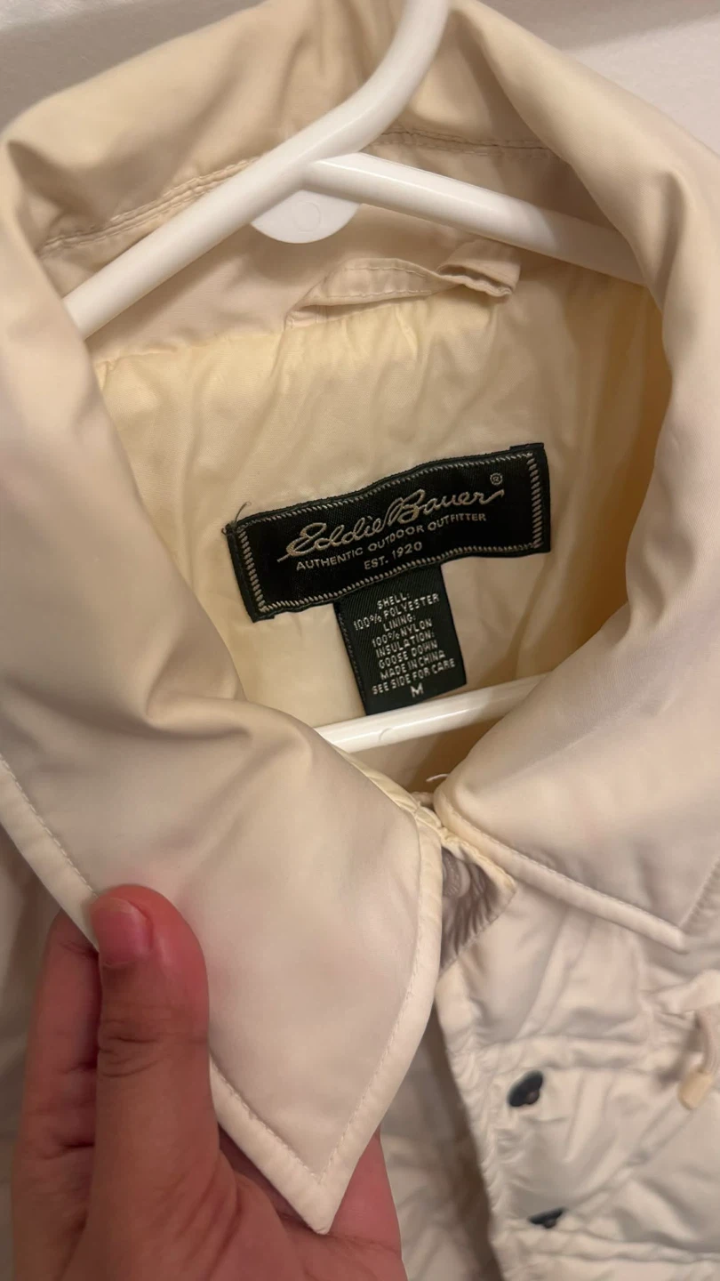 Eddie Bauer Quilted Down Jacket Cream Size M - photo 4