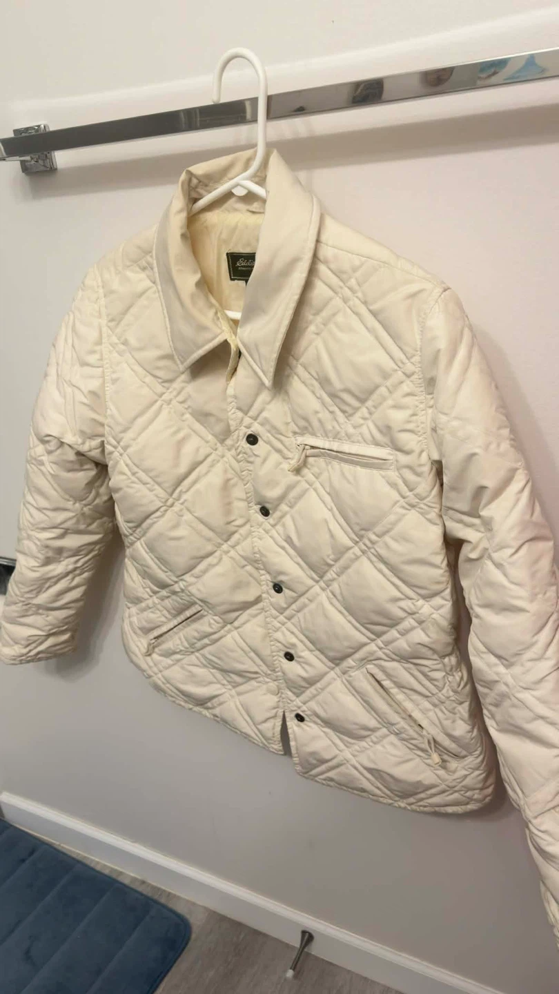 Eddie Bauer Quilted Down Jacket Cream Size M