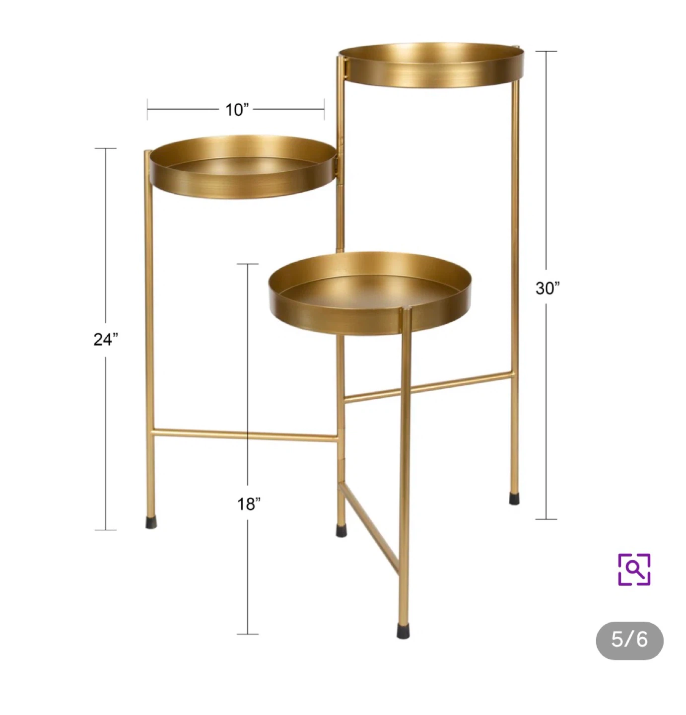 Gold Tiered Plant Stand