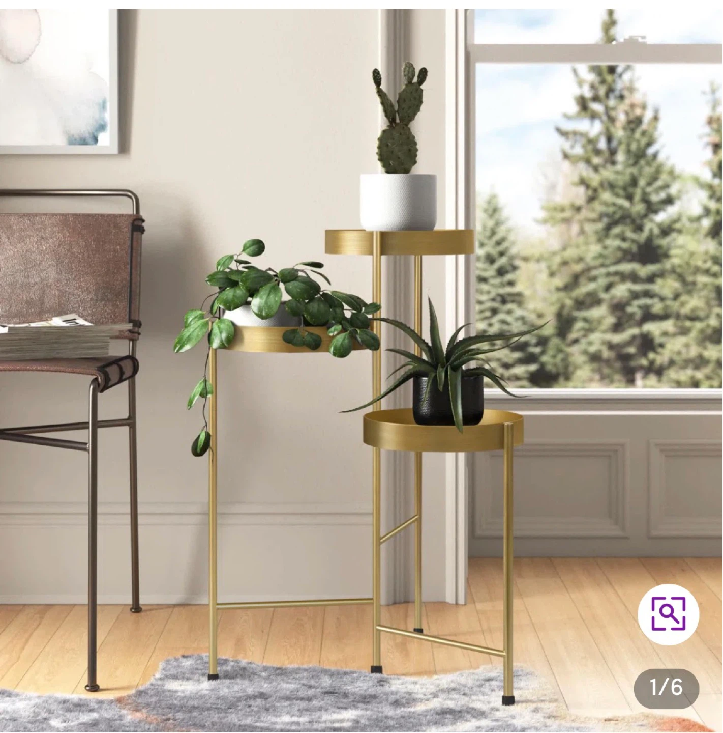Gold Tiered Plant Stand - photo 2