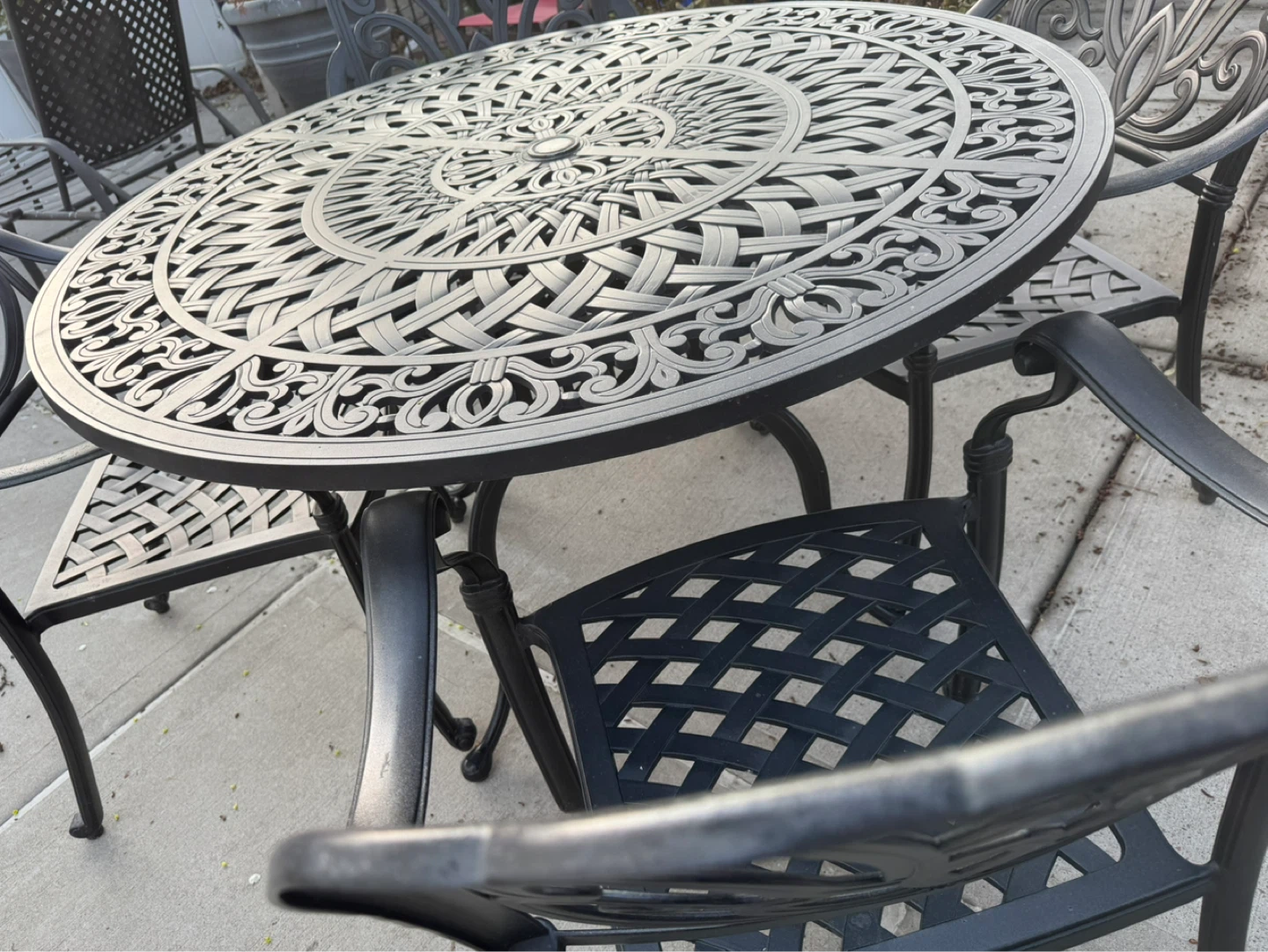 Aluminum patio dining set