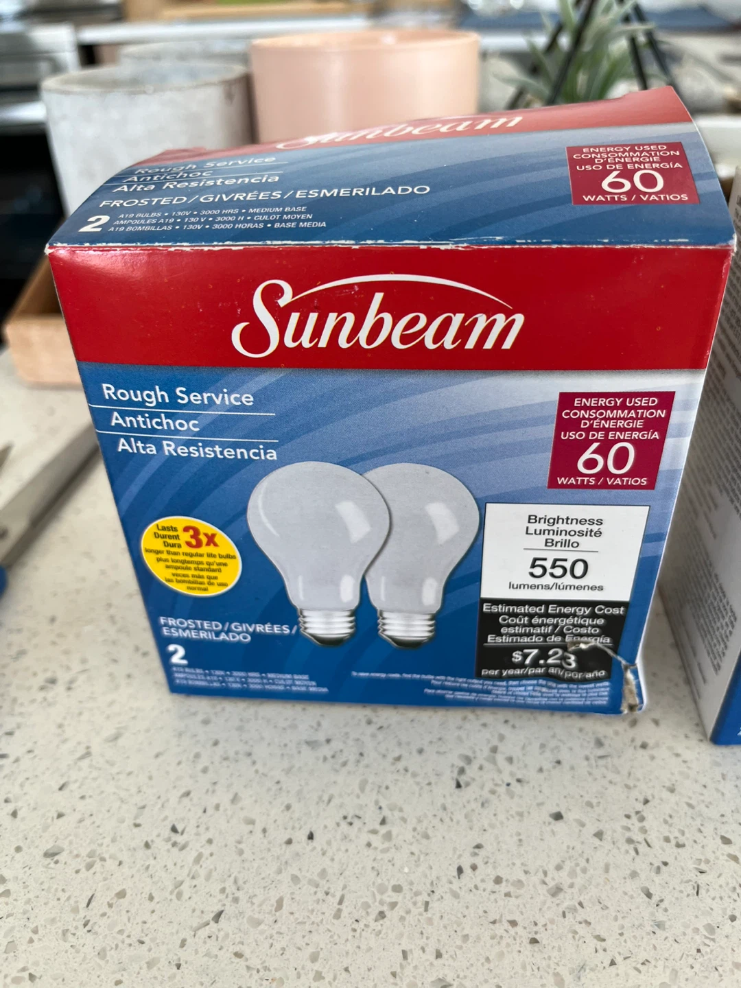 Sunbeam Rough Service 60W Incandescent Light Bulbs (2 Pack) - photo 2