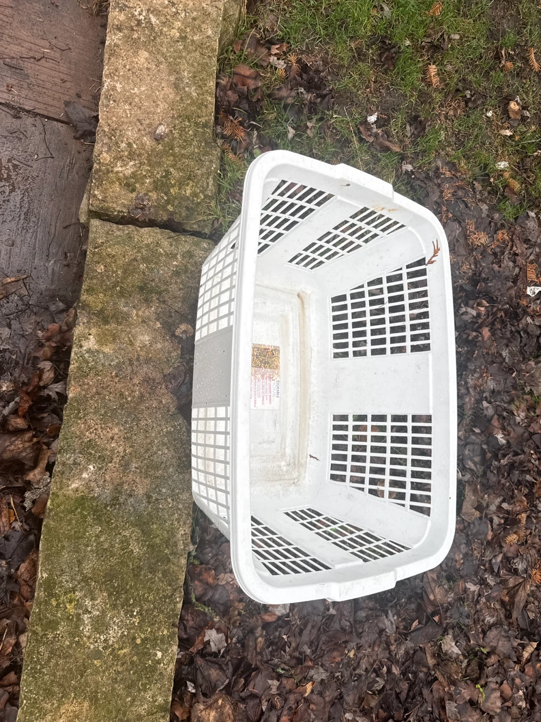 White Plastic Laundry Basket