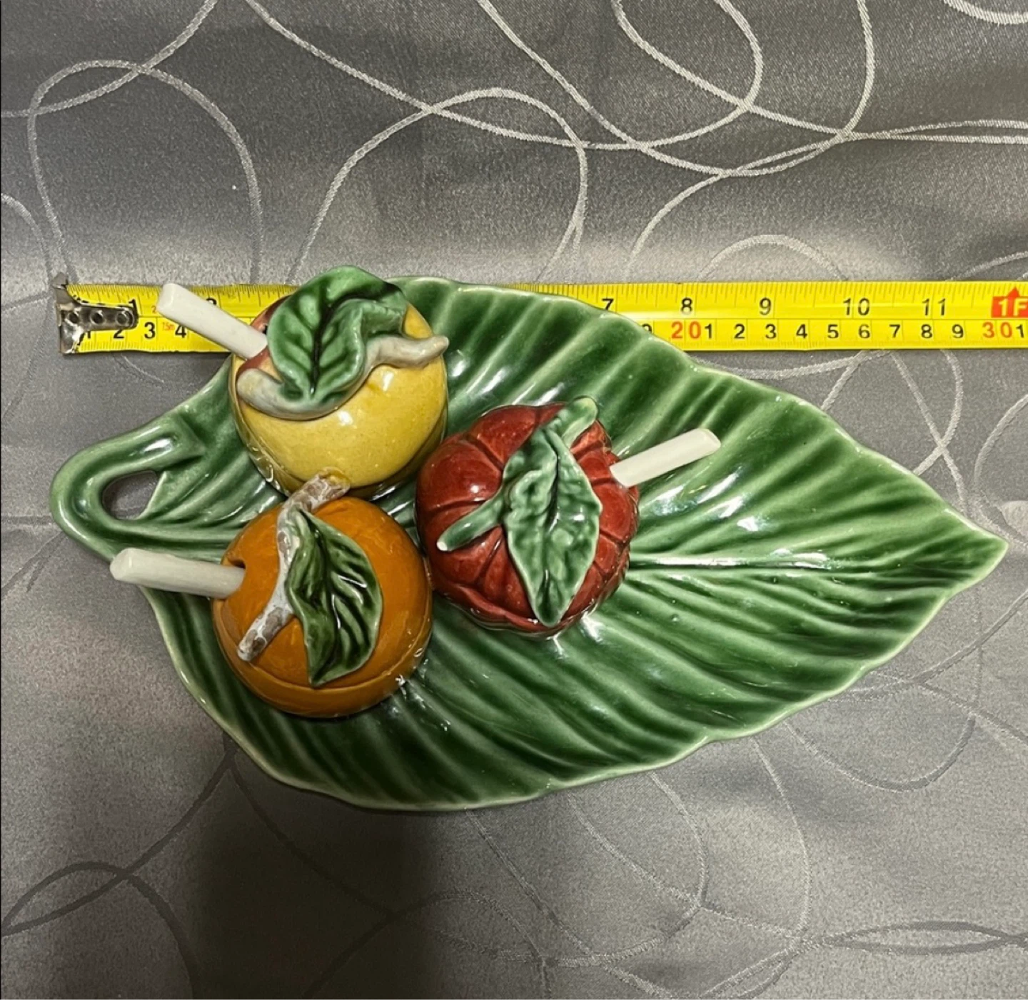 Fruit Shaped Condiment Bowls with Tray and Spoons - photo 2