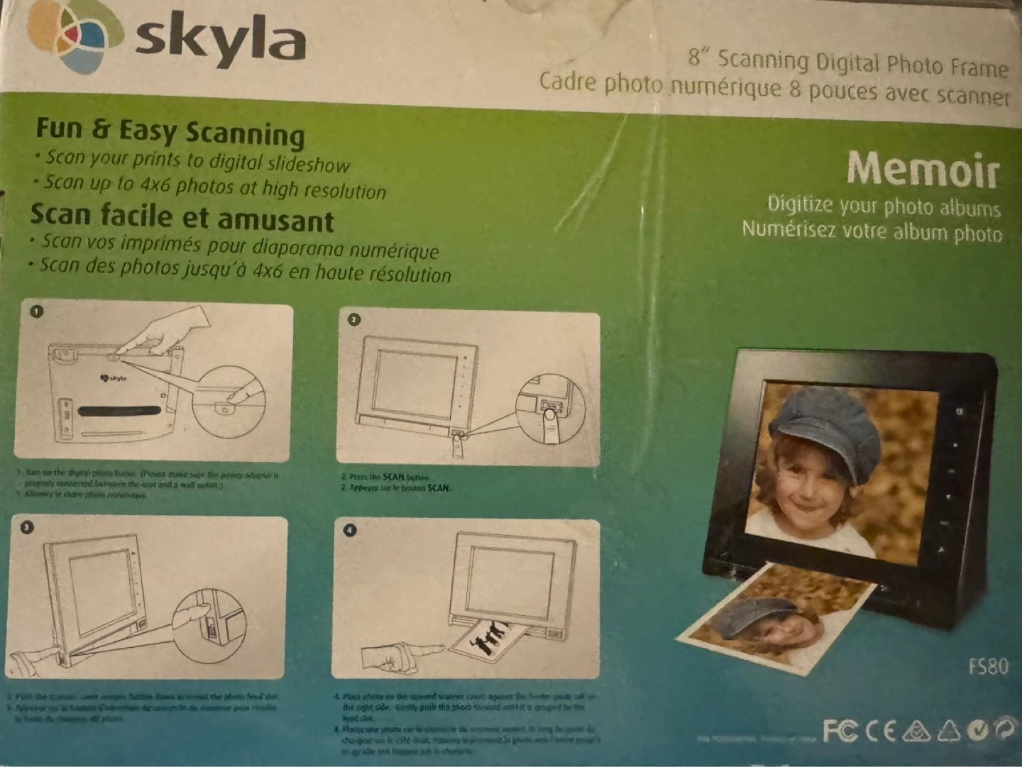 Skyla 8" Scanning Digital Photo Frame "Memoir"