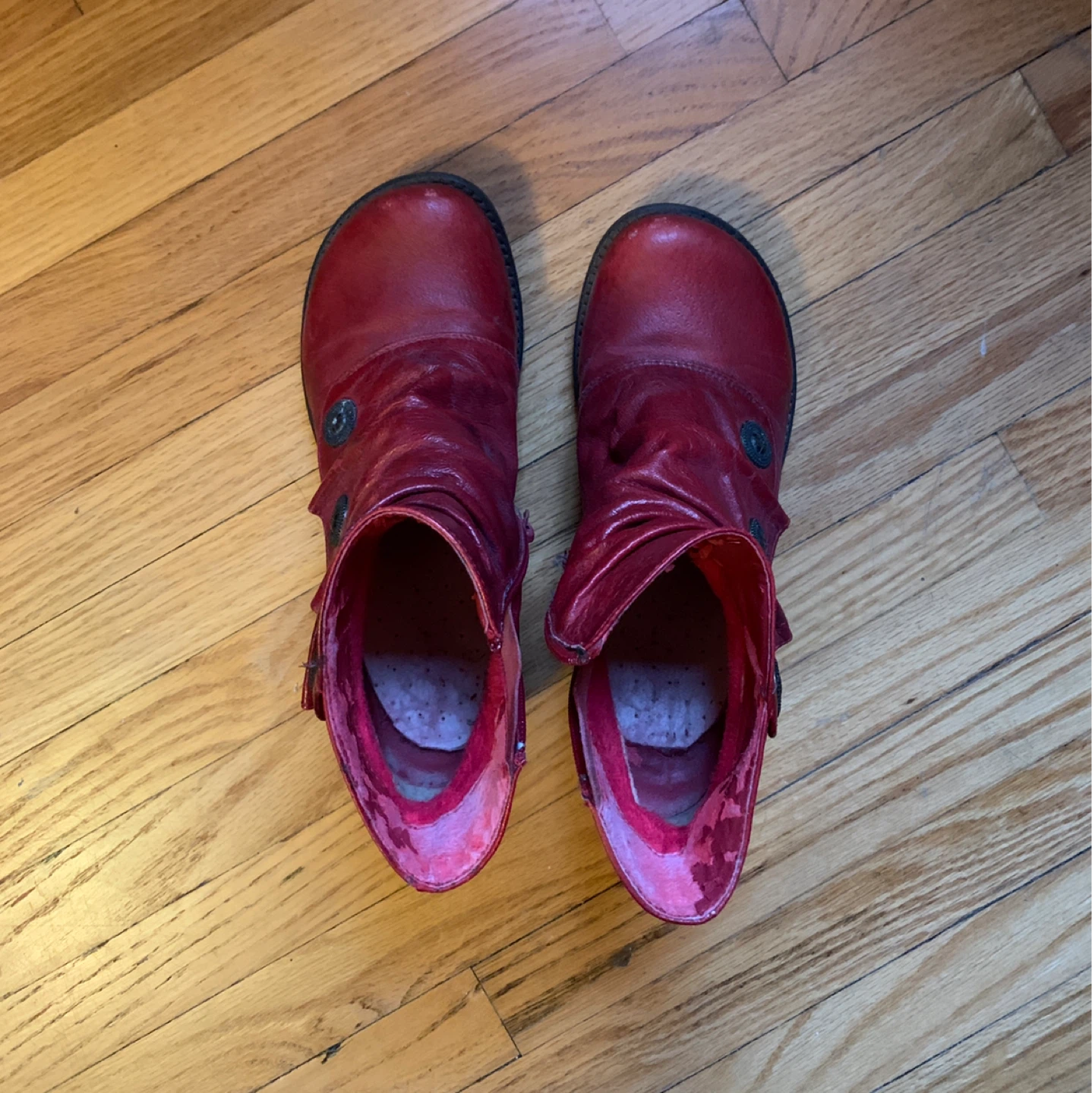 Miz Mooz Red Leather Ankle Boots - photo 2