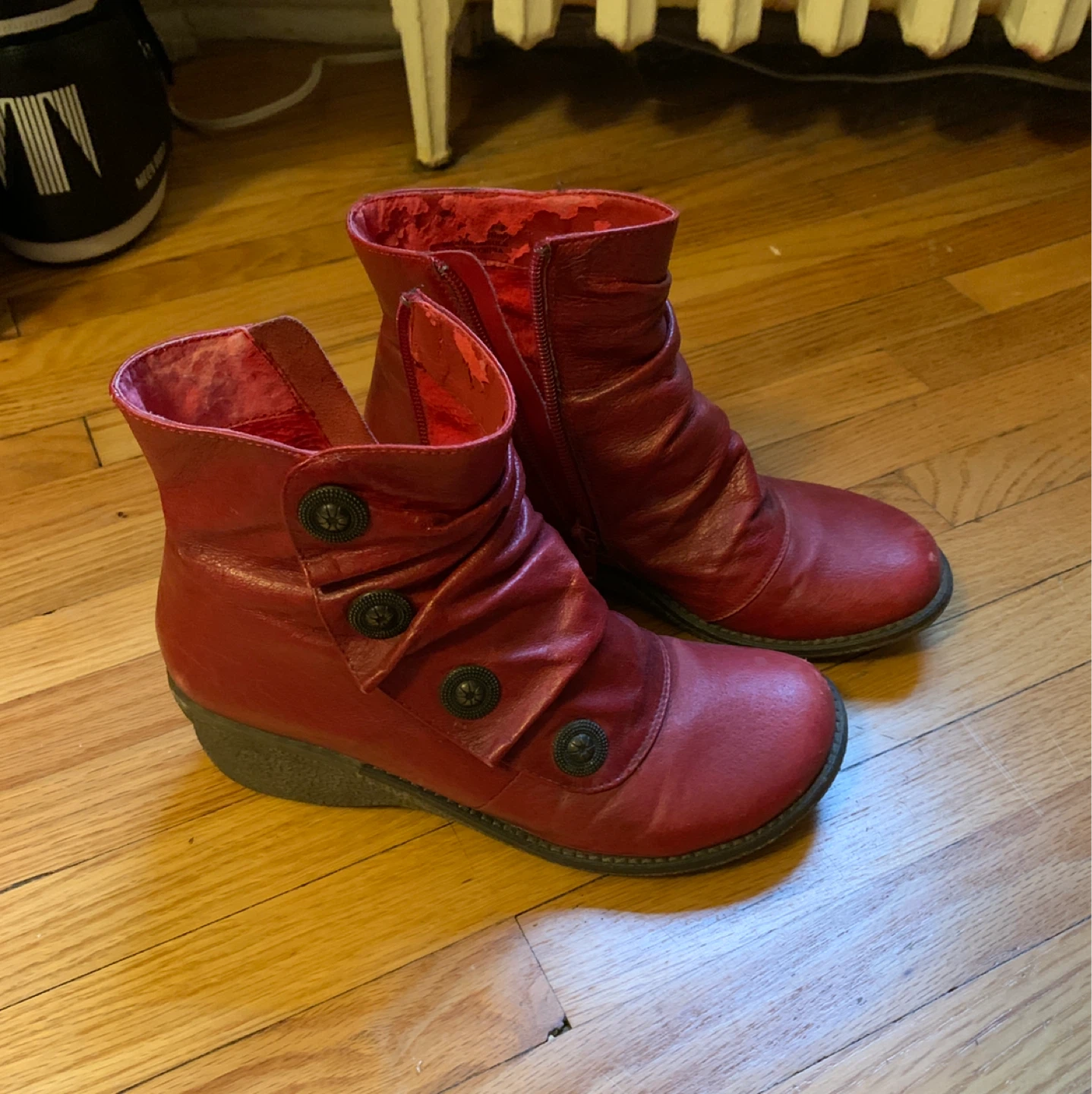 Miz Mooz Red Leather Ankle Boots - photo 3