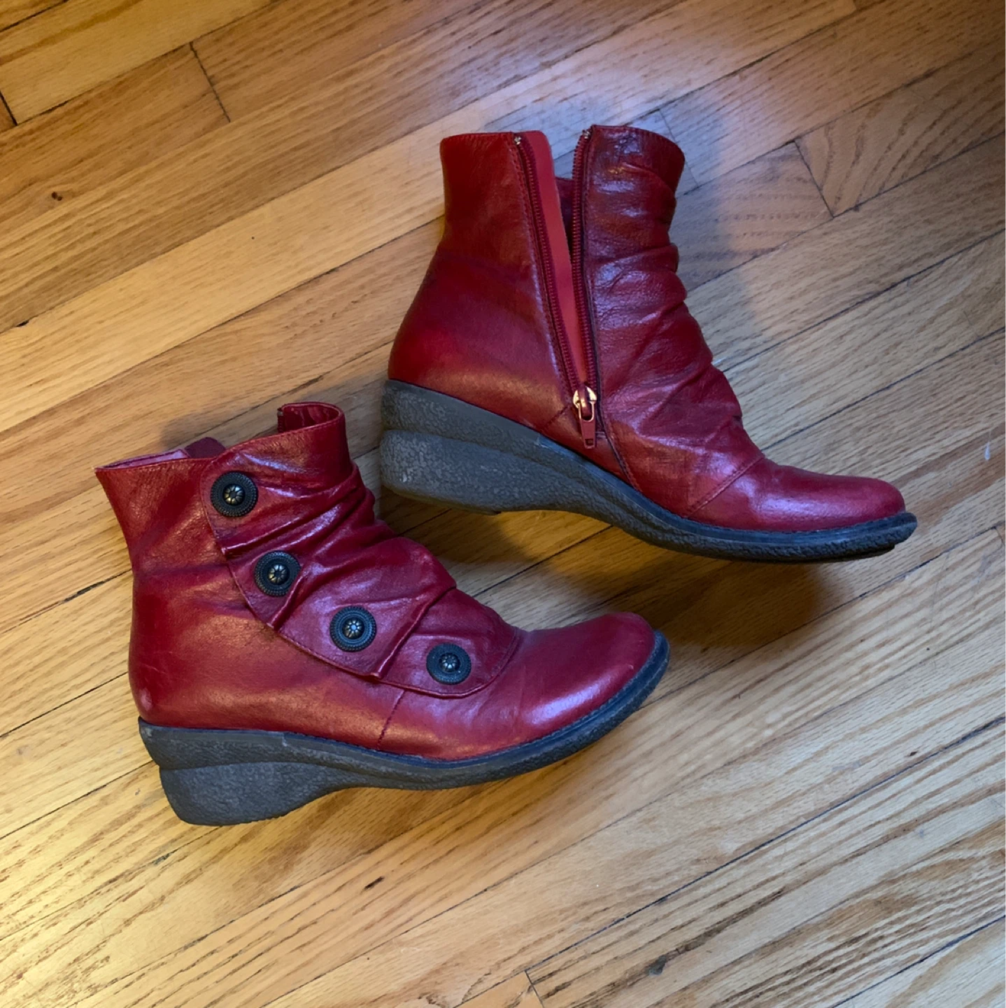 Miz Mooz Red Leather Ankle Boots - photo 4
