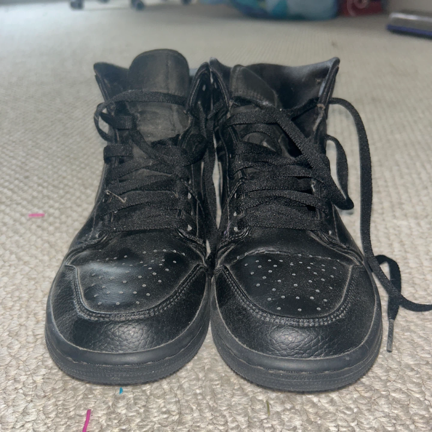 Black Air Jordan 1 Mid Sneakers - photo 2
