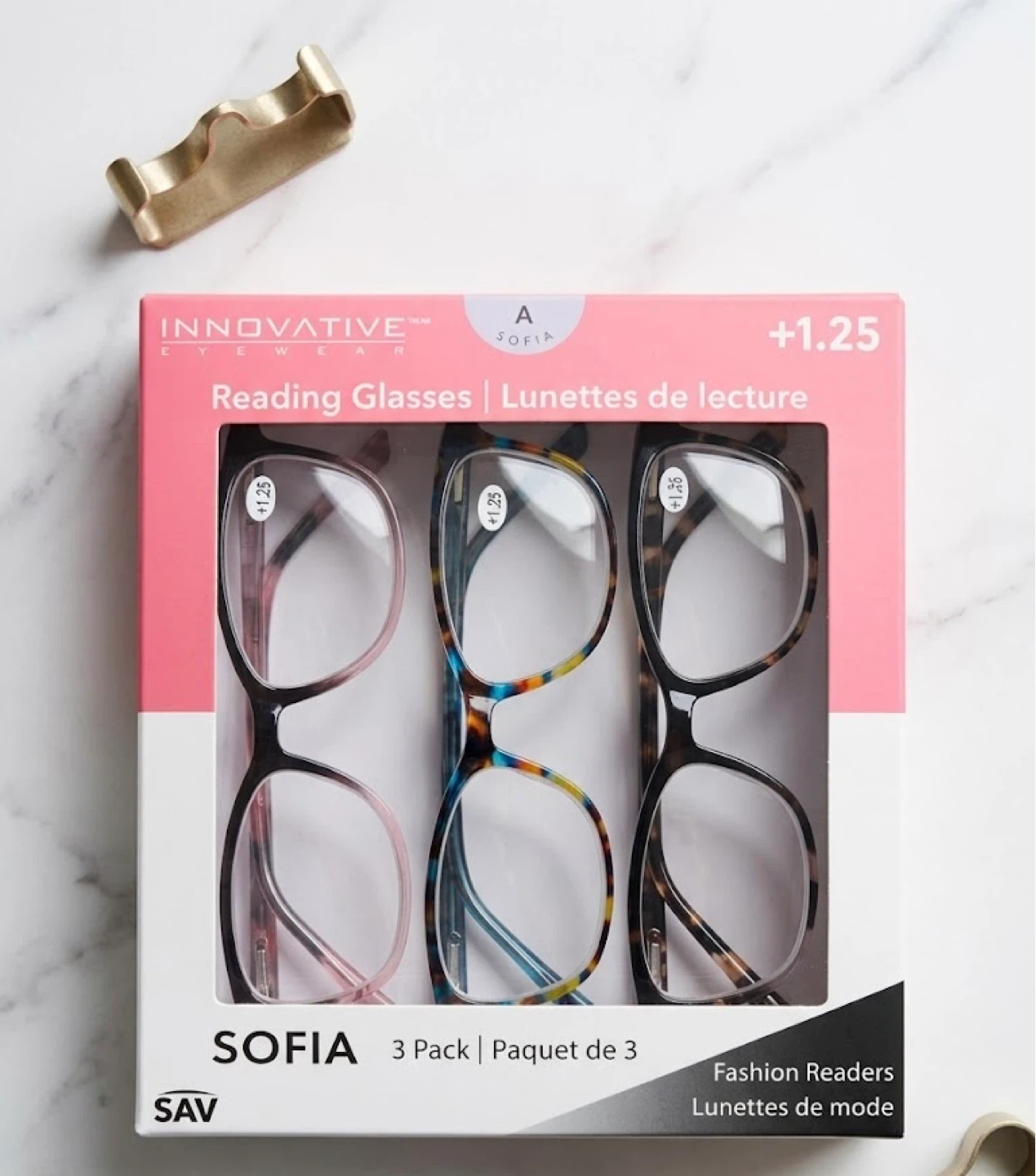 Innovative Eyewear Sofia Reading Glasses +1.25 (3 Pack)