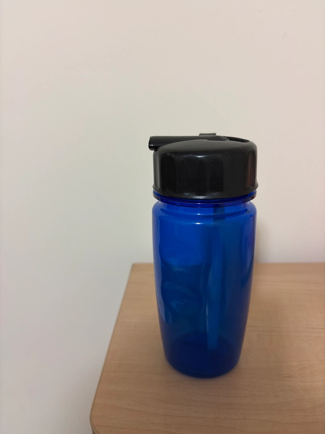 Blue Water Bottle with Straw Lid