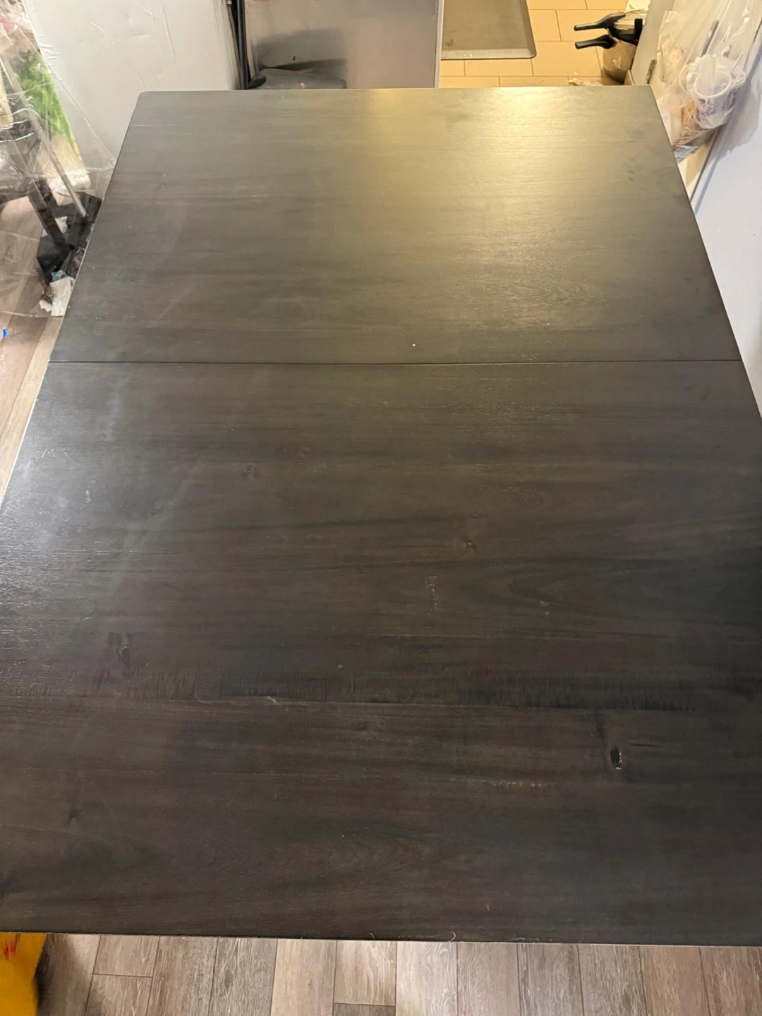Expandable Dark Wood Dining Table with Storage Cabinet - photo 4