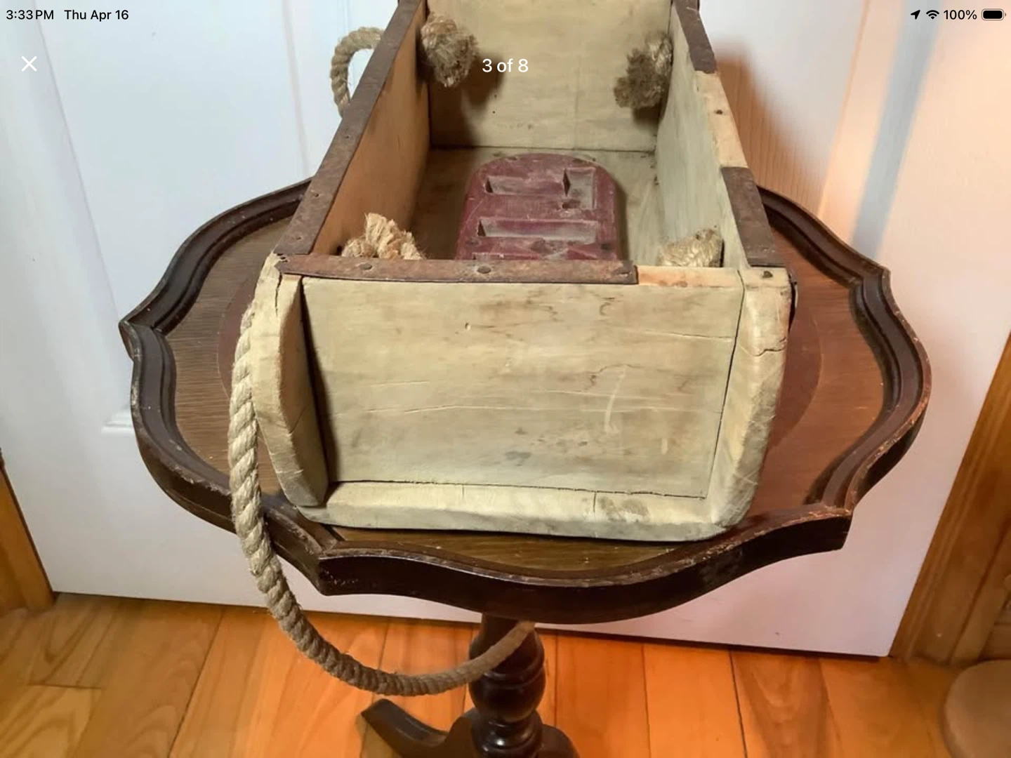 Ant/Vt Wooden Brick Mold w Name Plate & Jute Rope 🐞 - photo 3