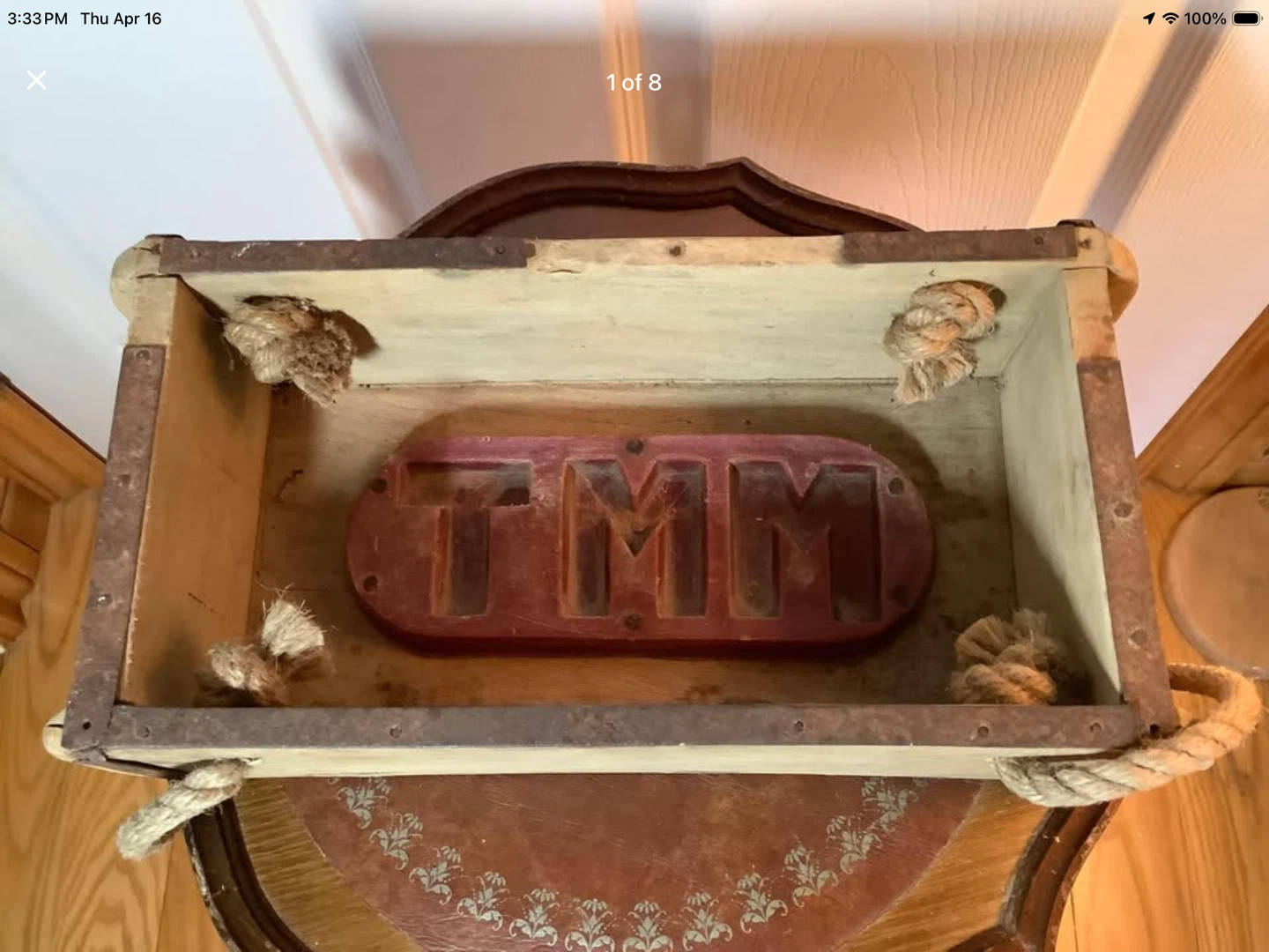 Ant/Vt Wooden Brick Mold w Name Plate & Jute Rope 🐞