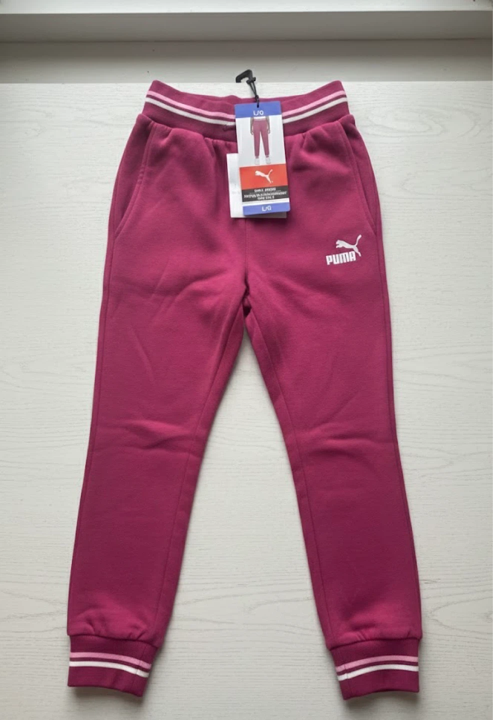 Puma Girls' Jogger Pants - Magenta Size L/G