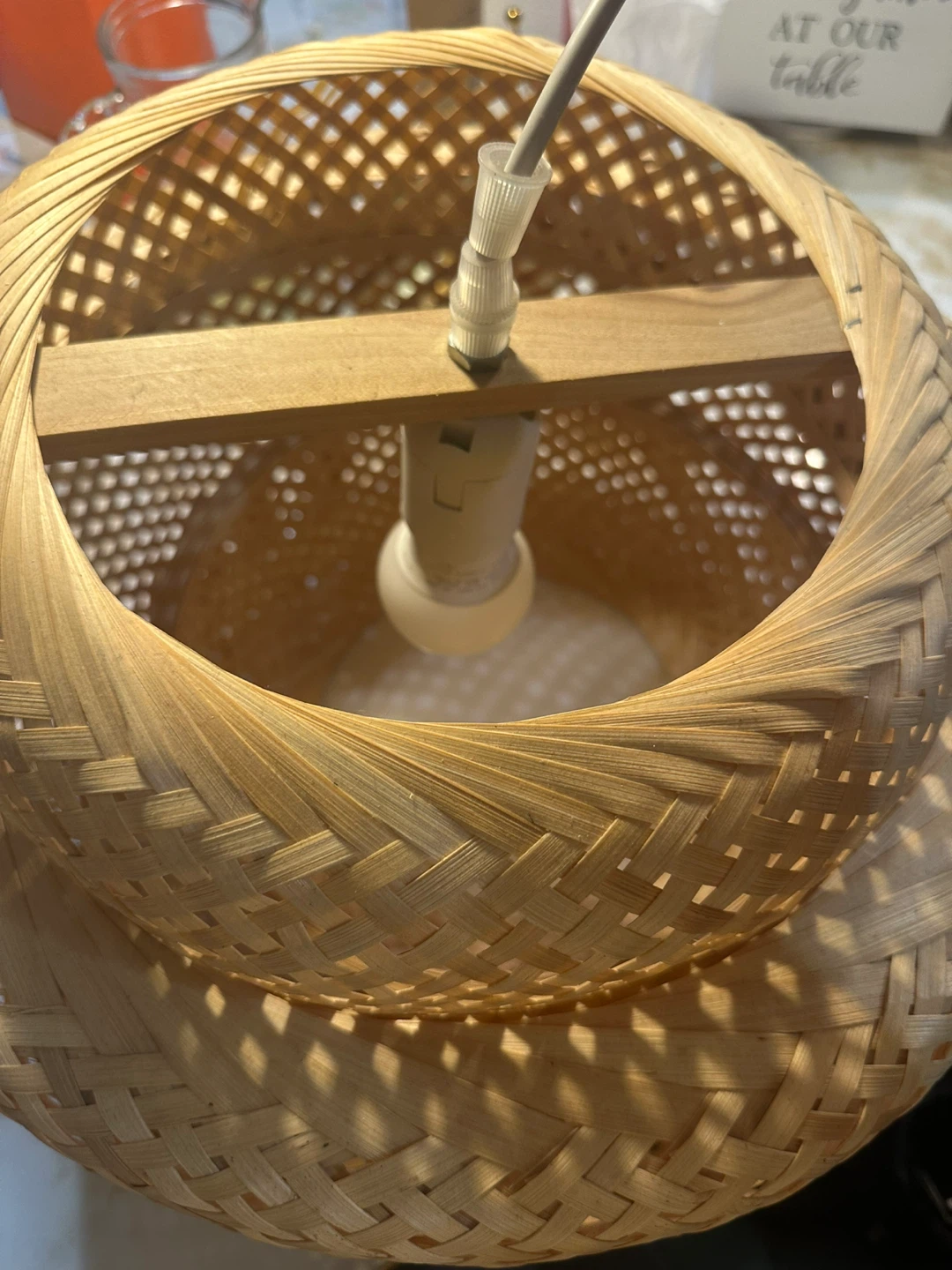 Woven Bamboo Pendant Light Fixture - photo 3
