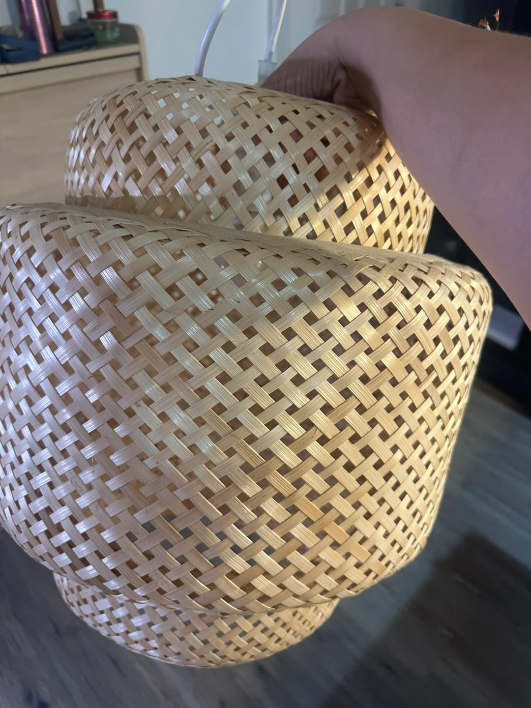 Woven Bamboo Pendant Light Fixture - photo 4