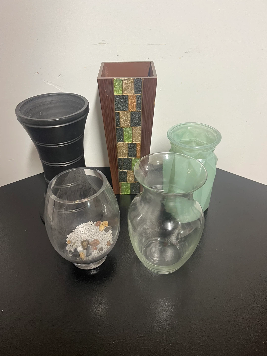 Assorted decorative vases