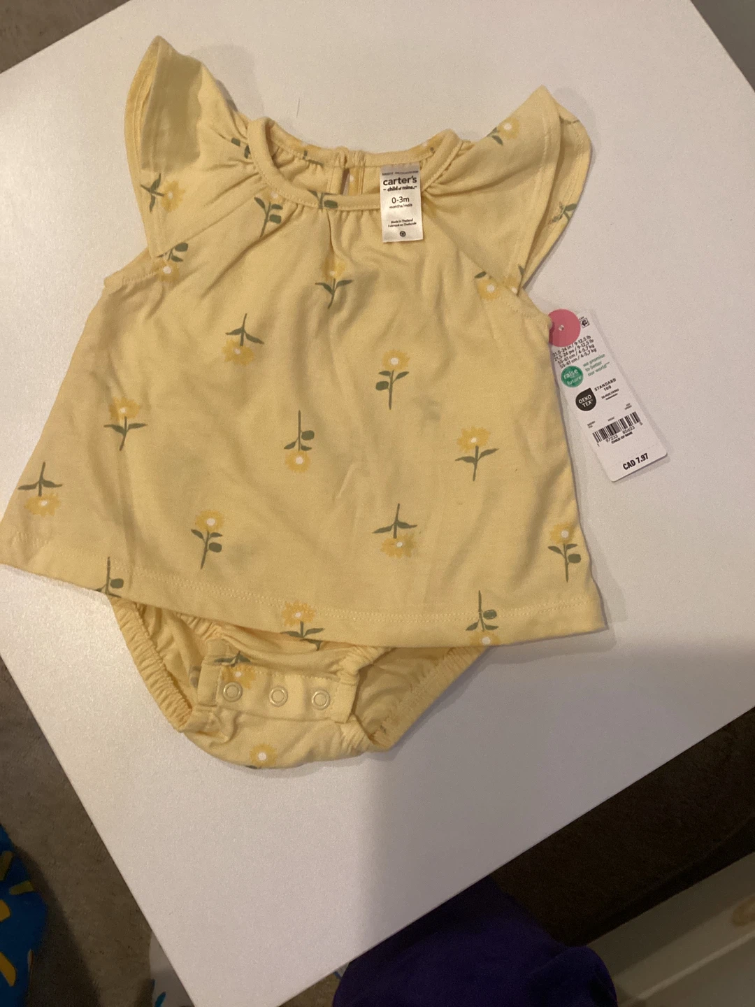 Carter's Baby Yellow Floral Bodysuit 0-3m