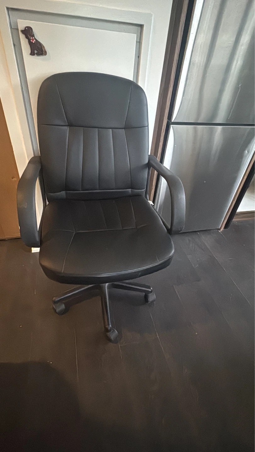 Black Faux Leather Office Chair