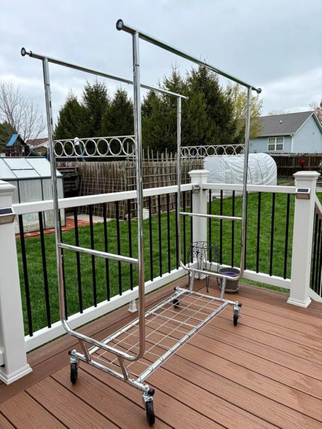 HOKEEPER Double Rod Garment Rack with Wheels