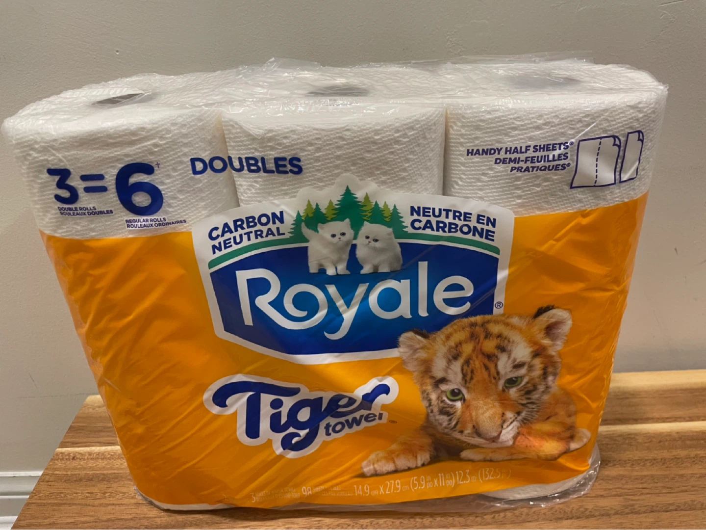 Royale Tiger Paper Towels - 3 Double Rolls = 6 Regular Rolls