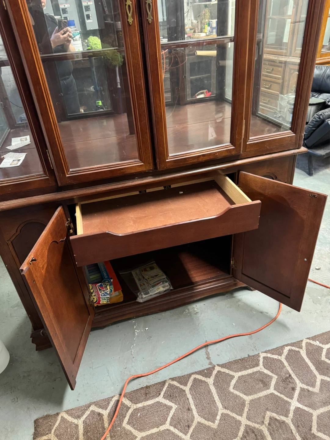 Wooden China Cabinet with Glass Doors - photo 2