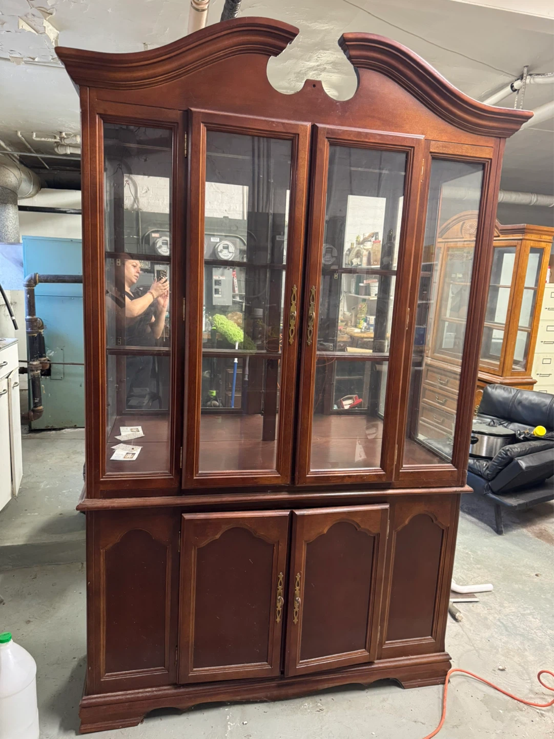 Wooden China Cabinet with Glass Doors