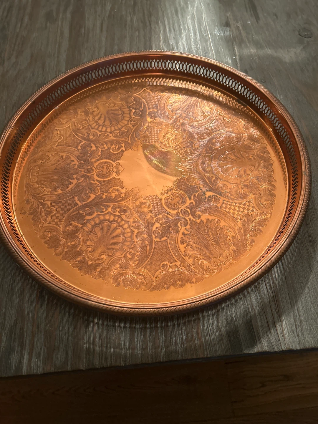 Vintage Copper Serving Tray