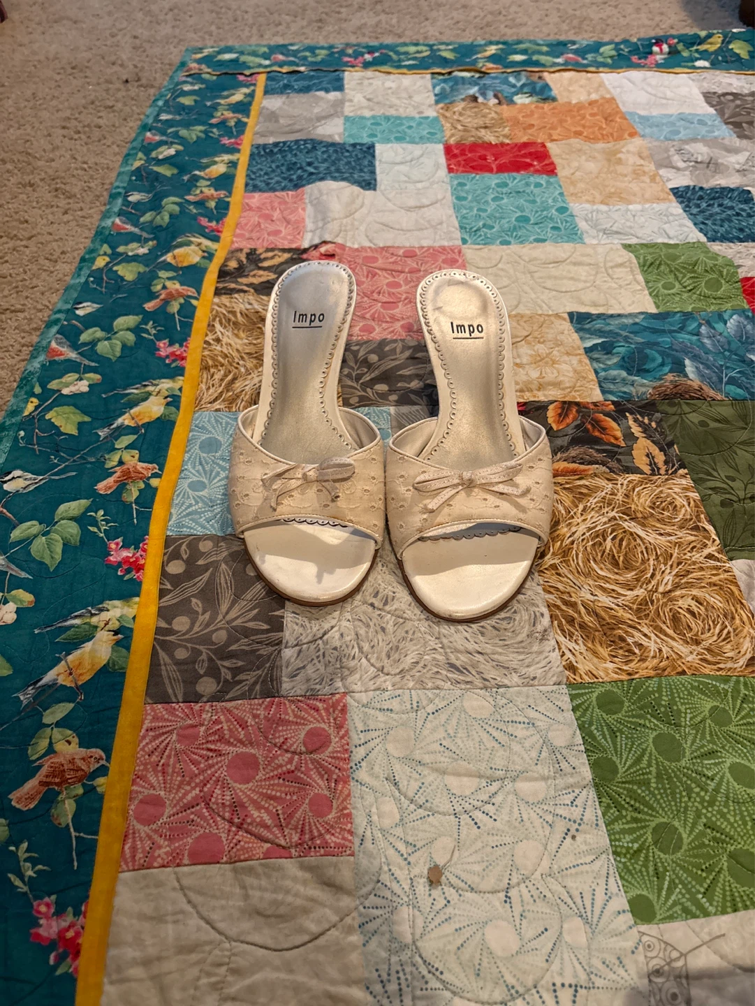 Impo Women's White Open-Toe Heels Size 8.5
