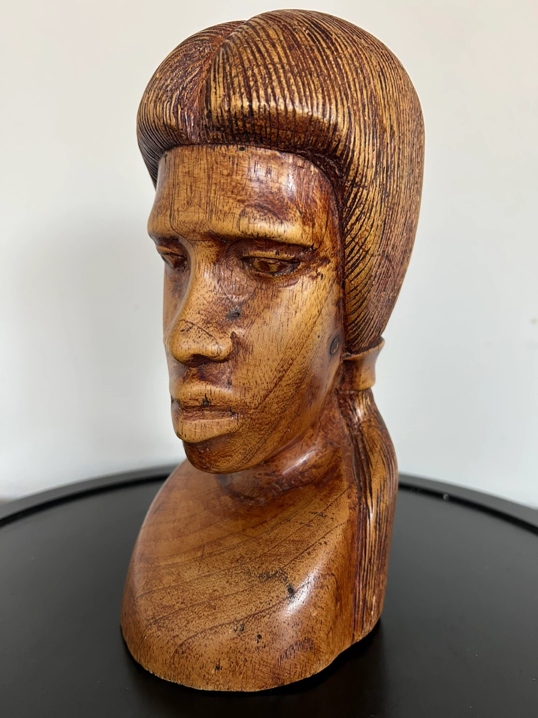 Vintage 1976 Alvin Dilbert Hand Carved Wood Bust - Jamaican Folk