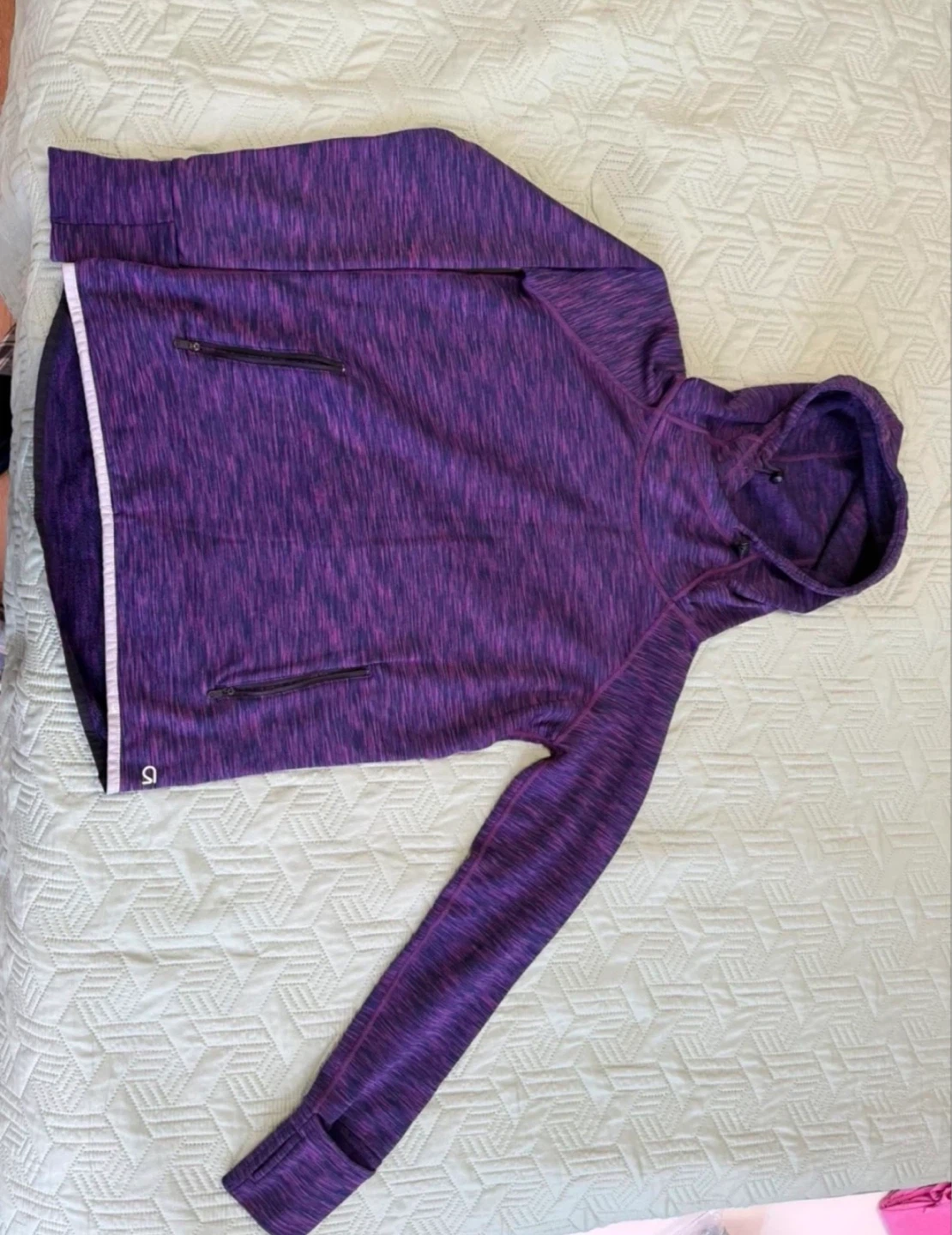 GapFit Purple Heathered Hoodie with Thumbholes