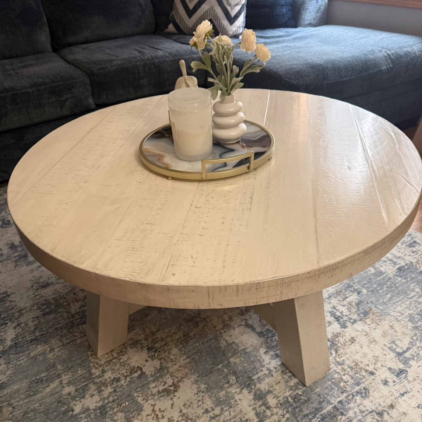 Round Farmhouse End Table